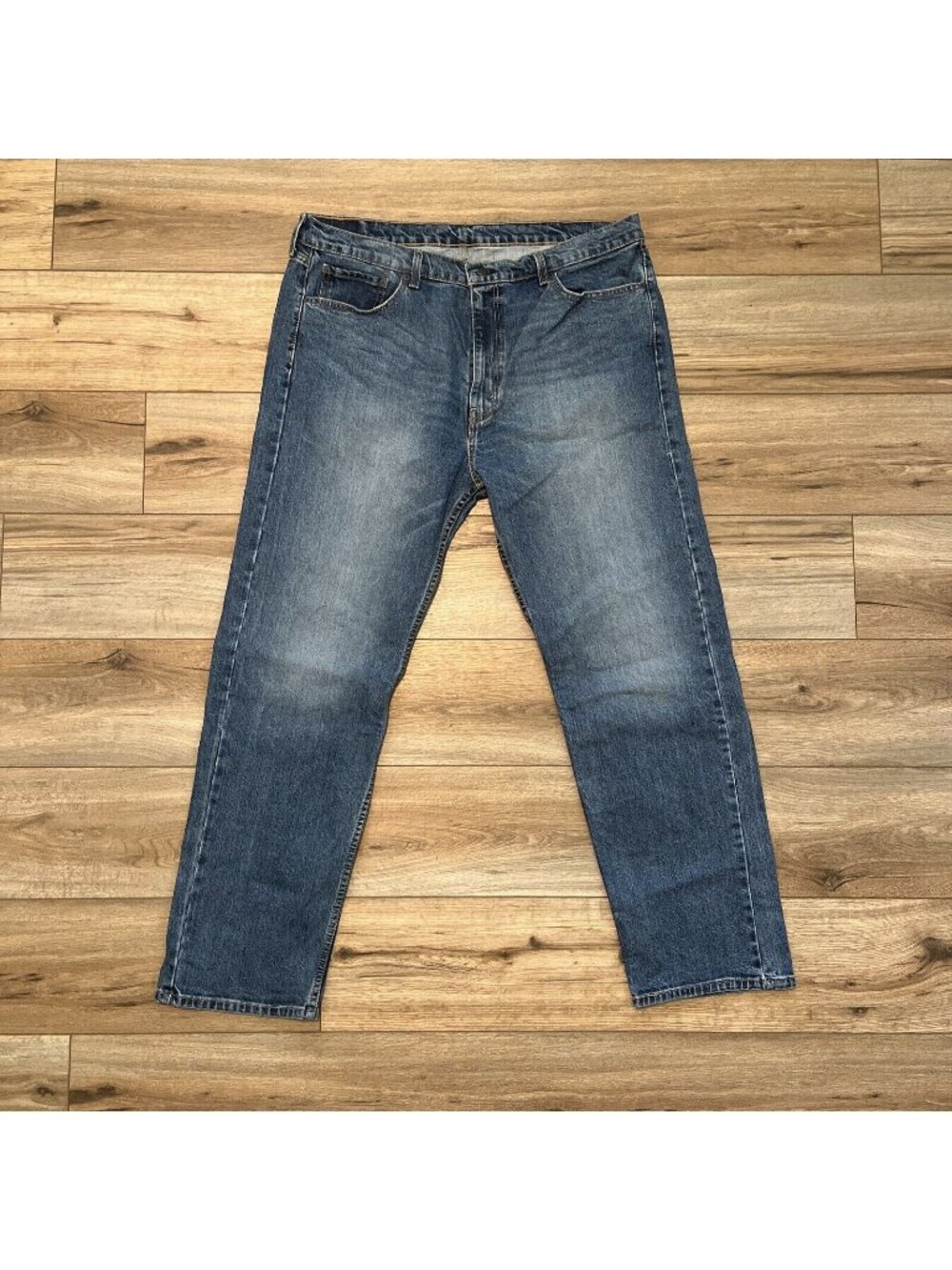 Men's Levis 505 Regular Fit Denim Jeans SZ 40x32 Blue Medium Wash Red Tab